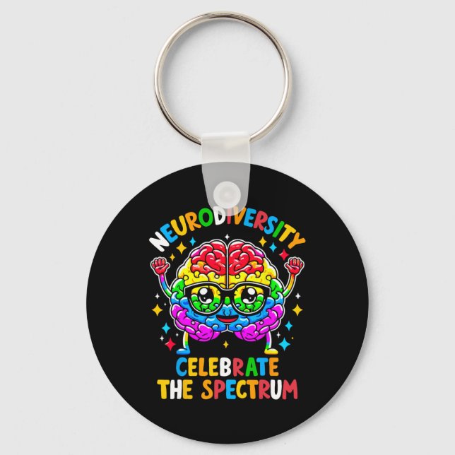 Chaveiro Consciência da Diversidade Cerebral Autismo  (Frente)