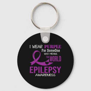 Chaveiro Consciência da Epilepsia Eu Uso Roxo Pelo Meu Algu