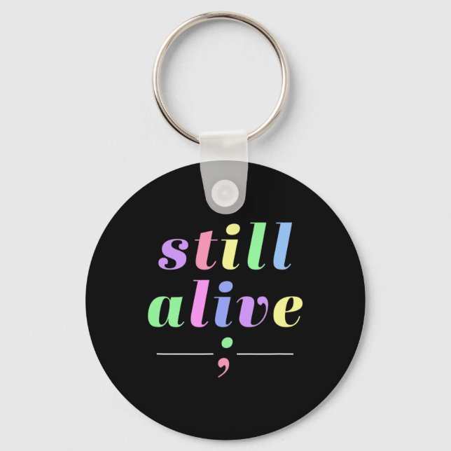 Chaveiro Consciência da saúde ainda viva Semicolon Rainbow  (Frente)