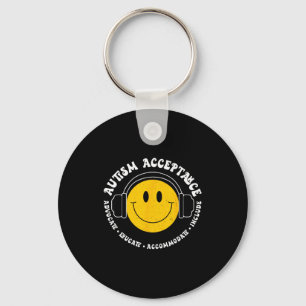 Chaveiro Consciência do Autismo Aceitação Rosto Sorridente