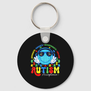Chaveiro Consciência do Autismo Aceitação Sorriso Professor