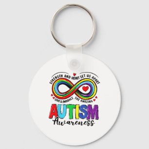 Chaveiro Consciência do Autismo Força e Coração Nos Separam