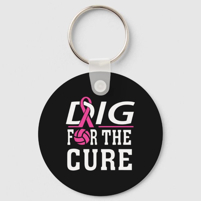 Chaveiro Consciência do Cancer de Voleibol (Frente)