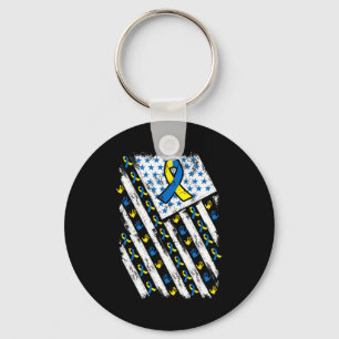 Chaveiro Consciência do Síndrome de Down EUA Bandeira Ameri