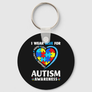 Chaveiro Consciencialização do Autismo Eu Uso Azul Para a C