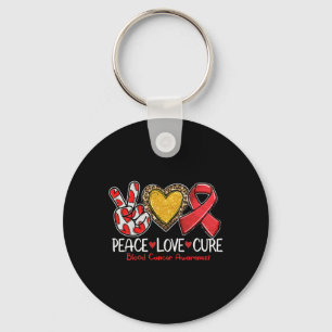 Chaveiro Consciencialização do Cancro do Sangue Paz Amor Cu