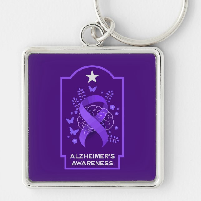 Chaveiro Conscientização da Doença de Alzheimer (Frente)