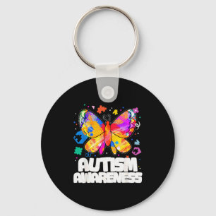 Chaveiro Conscientização do autismo da borboleta apoia a pe