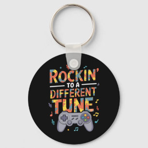 Chaveiro Conscientização sobre Autismo do Gamer Rockin To D
