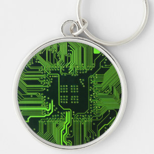 Chaveiro Conselho de Circuito Eletrônico Verde de Nerd Extr