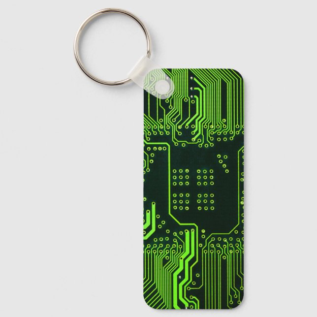 Chaveiro Conselho de Circuito Eletrônico Verde de Nerd Extr (Frente)