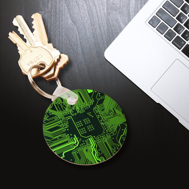 Chaveiro Conselho de Circuito Eletrônico Verde de Nerd Extr (Criador carregado)
