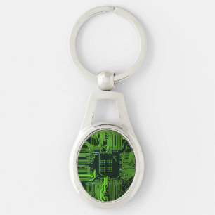 Chaveiro Conselho de Circuito Eletrônico Verde de Nerd Extr