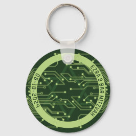 Chaveiro Conselho do Circuito do Computador Verde Mitzvah