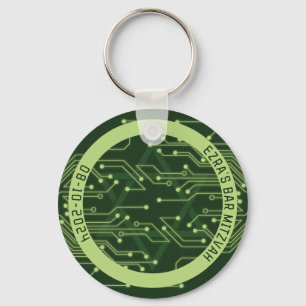 Chaveiro Conselho do Circuito do Computador Verde Mitzvah