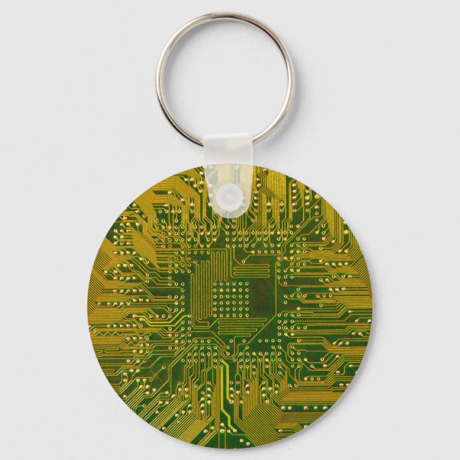 Chaveiro Conselho do circuito eletrônico de computador verd (Frente)