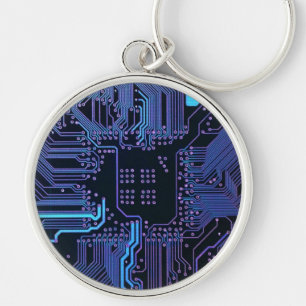 Chaveiro Conselho Nerd de saída PCB Blue Electronic Circuit