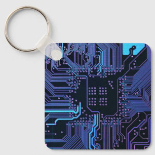 Chaveiro Conselho Nerd de saída PCB Blue Electronic Circuit
