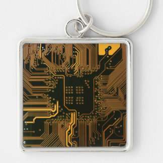 Chaveiro Conselho Nerd de saída PCB Laranja Circuito Eletrô
