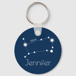 Chaveiro Constelação Gemini Zodiac Personalizada