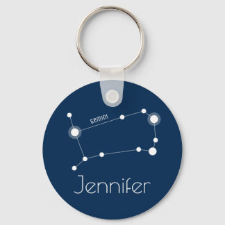 Chaveiro Constelação Gemini Zodiac Personalizada