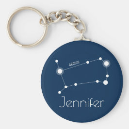 Chaveiro Constelação Gemini Zodiac Personalizada