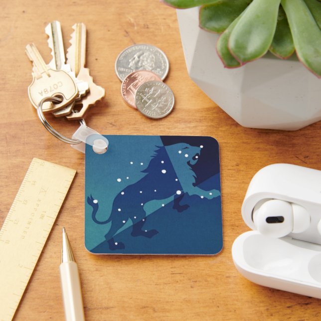 Chaveiro Constelação Leo Lion Vintage Astrologia Zodiac (Mesa)