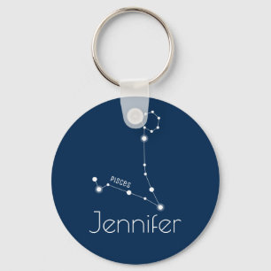 Chaveiro Constelação Zodiac de Peixes Personalizados