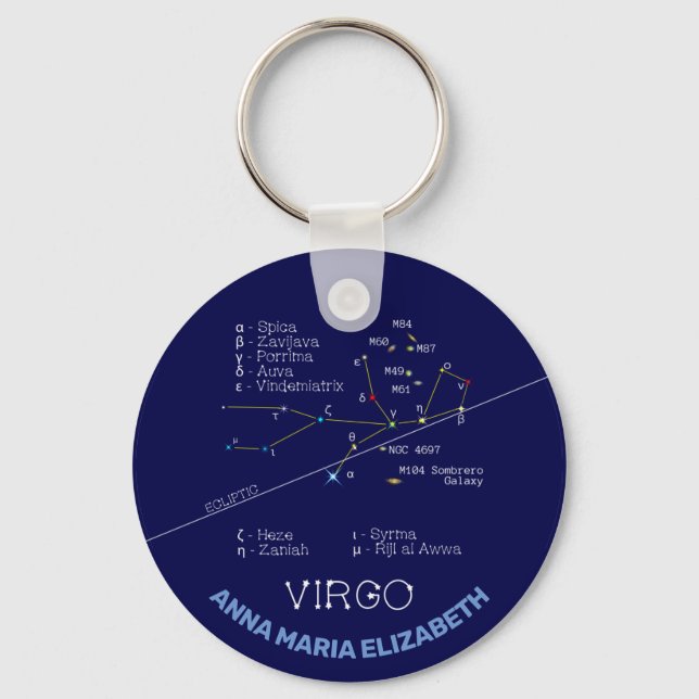 Chaveiro Constelação Zodiac Virgo (Frente)