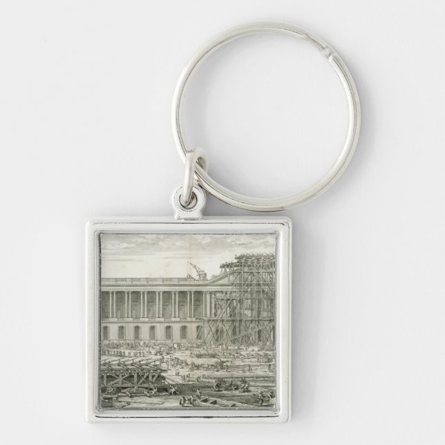 Chaveiro Construção da entrada principal do Louvre, Paris (Frente)