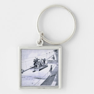 Chaveiro Construção da ponte de Brooklyn, New York (litho)