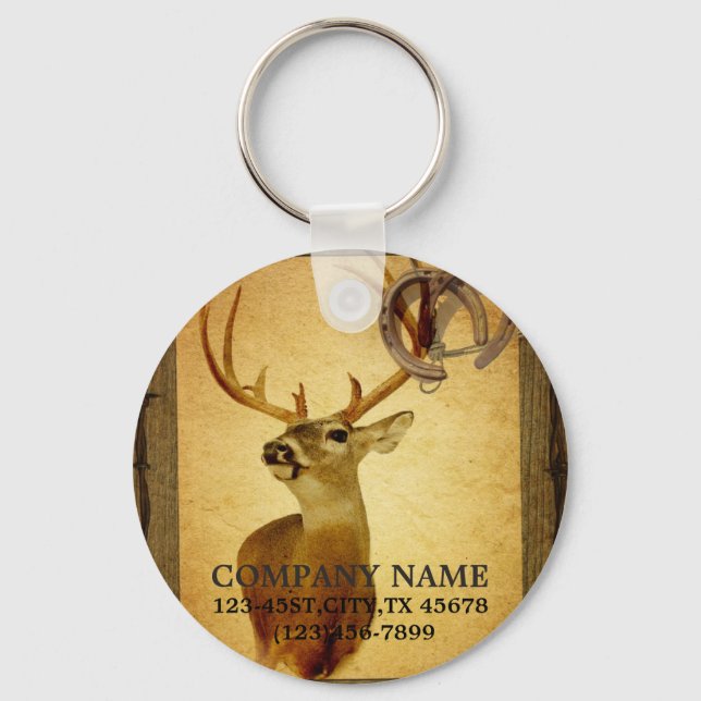 Chaveiro construção de carpinteiro de madeira de veado (Frente)