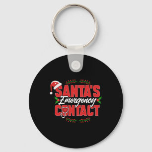 Chaveiro Contato de emergência dos Papais noeis de Natal. E