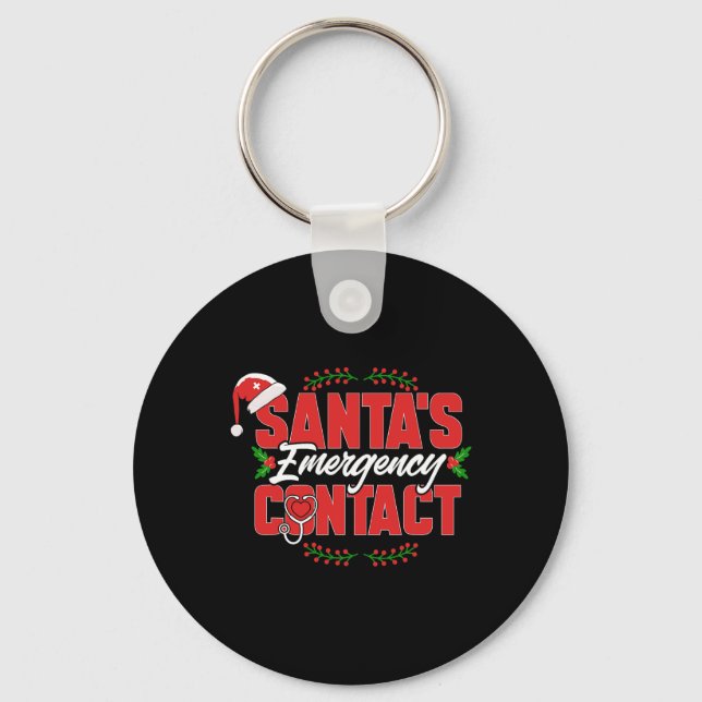 Chaveiro Contato de emergência dos Papais noeis de Natal. E (Frente)