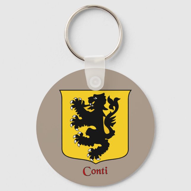 Chaveiro Conti Italiano Surname Historical Shield (Frente)