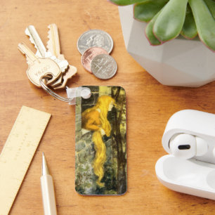 Chaveiro Conto de fadas do vintage, Rapunzel com cabelo