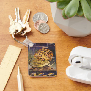 Chaveiro Conto de fadas do vintage, sereia pequena no coral