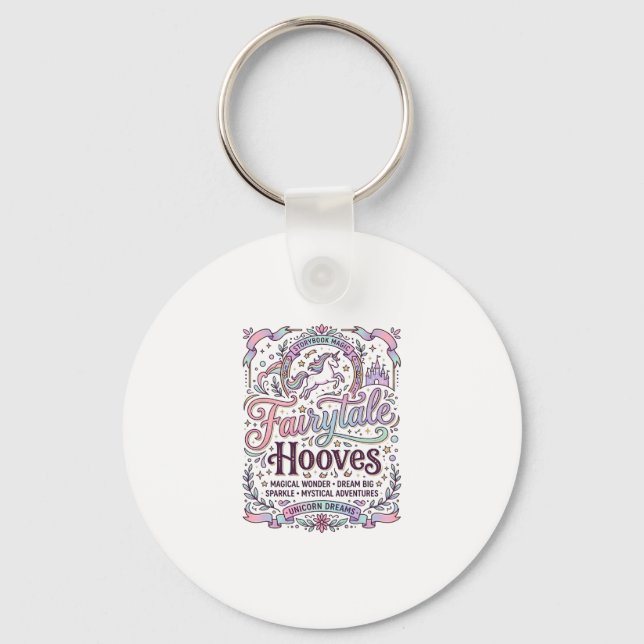 Chaveiro Conto de Fadas Unicórnio Cascos Design de Merch Or (Frente)