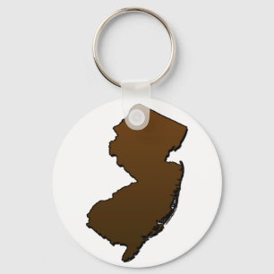 Chaveiro Contorno de New Jersey Brown