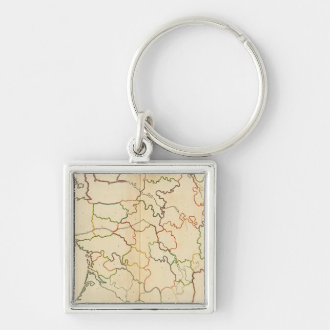 Chaveiro Contorno dos rios da França (Frente)