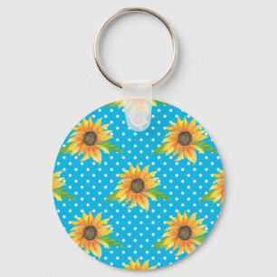 Chaveiro Contorno Floral de Sunflower