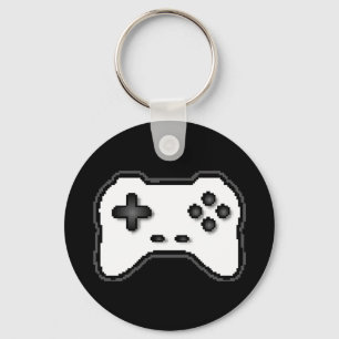 Chaveiro Controlador de Jogo Preto Branco Estilo Videogame