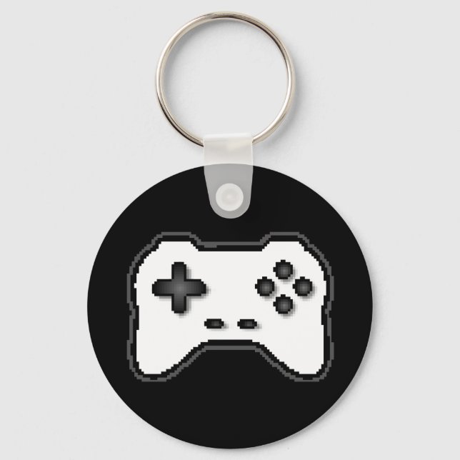 Chaveiro Controlador de Jogo Preto Branco Estilo Videogame  (Verso)