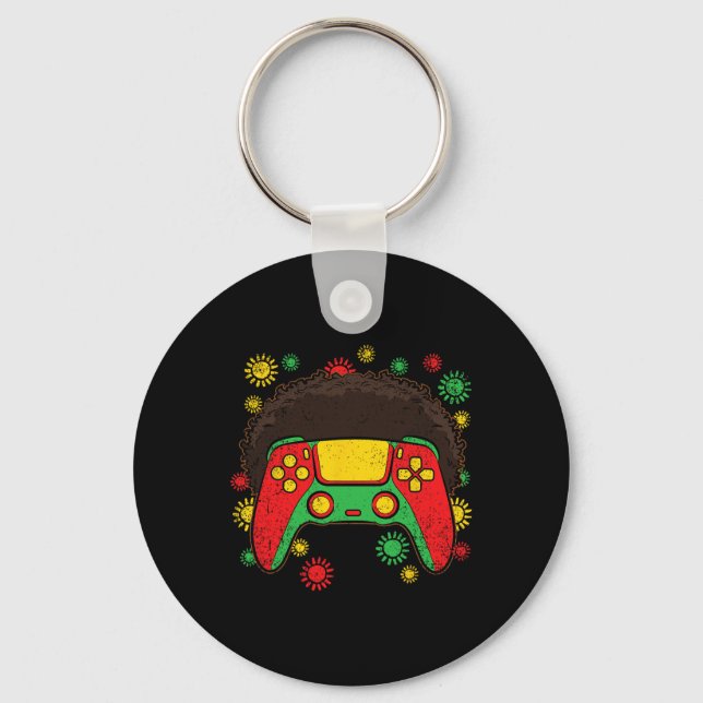 Chaveiro Controlador de videogame Afro Mês da História Negr (Frente)