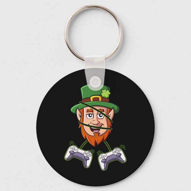 Chaveiro Controladores de Jogos de Vídeo Leprechaun do Dia  (Frente)