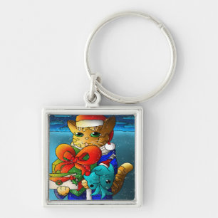 Chaveiro Convidado de Gato de Natal