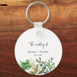 Chaveiro Convite De Casamento De Folha Botânica Elegante