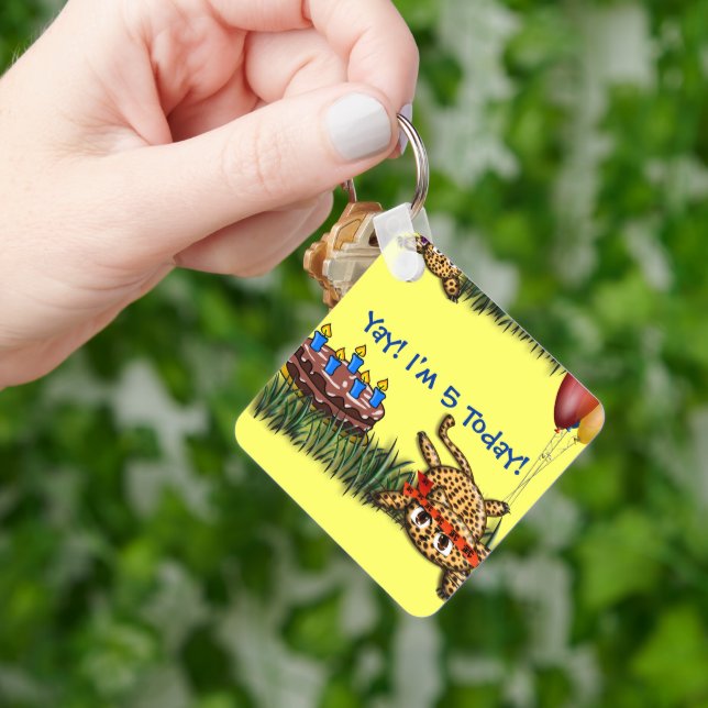 Chaveiro Convites de aniversário do Ultra Cute Leopard Safa (Mão)