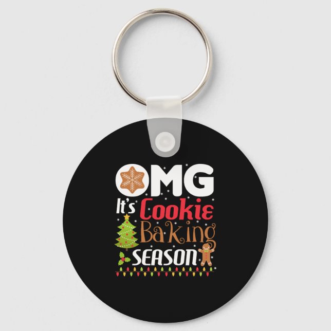 Chaveiro Cookie Fazendo Festa De Natal Engraçado (Frente)