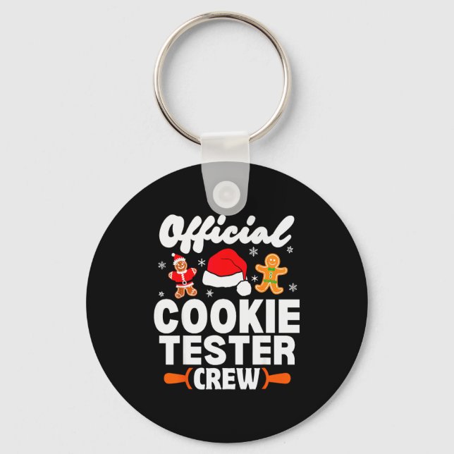 Chaveiro Cookie Tester Crew Christmas Baking Xmas Pajamas  (Frente)